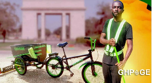 Frank Darko has invented a tricycle that sweeps