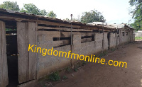 The dilapidated structure serves as classrooms for students of Nkurakan JHS