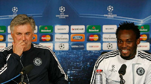 Former Black Stars midfielder, Michael Essien and hiss former boss, Carlo Ancelotti