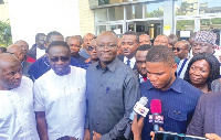 James Quayson with other colleague MPs at court