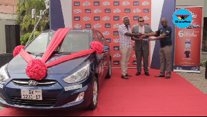 Francis Karikari is the last of six winners who received a brand new Hyundai Accent saloon car