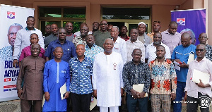 Boakye Agyarko (middle in front row) with the NPP Eastern Region constituency chairmen