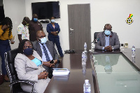 The Roads and Highways Minister was accompanied by a high-powered delegation from his Ministry