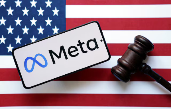 Meta, U.S. flag and Judge gavel