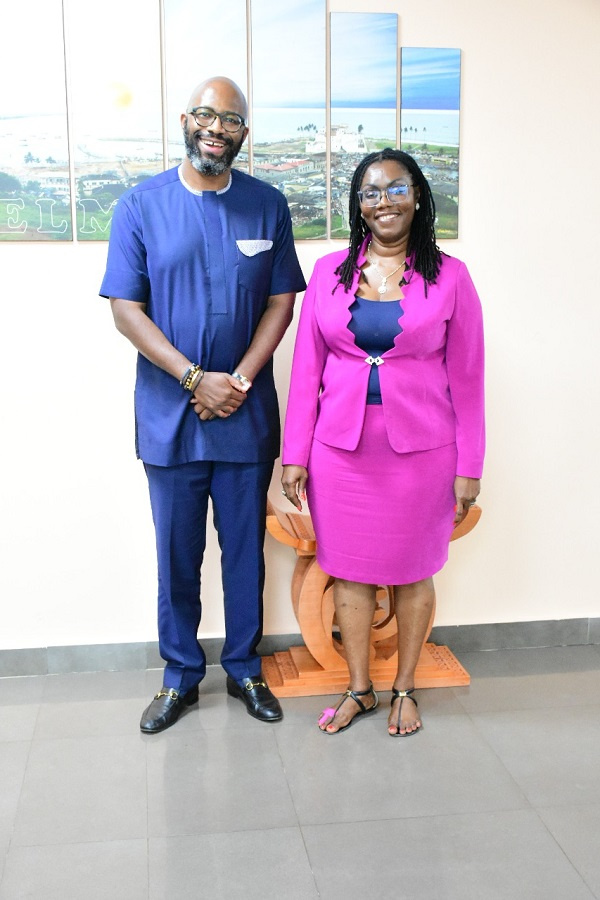 MTN Group President and CEO Ralph Mupita with Ghana's Minister of Communications and Digitilisation