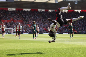 Kamaldeen celebrating his goal