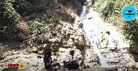 The Chenku Waterfalls runs between the Greater Accra and Eastern regions