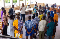 Richard Gyan-Mensah  with students from Gomoa West