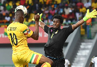 Razak Brimah in action during Mali clash.