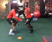 Christian Atsu training with customized altitude mask.