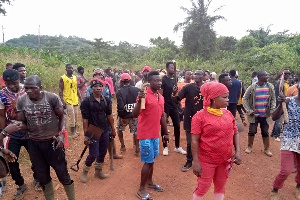 Some members of the Small Scale Miners Association in the Bibiani-Anhwiaso-Bekwai Municipality