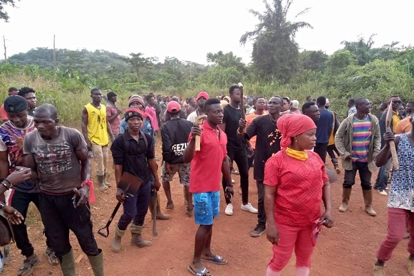 Some members of the Small Scale Miners Association in the Bibiani-Anhwiaso-Bekwai Municipality