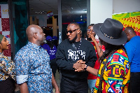 DJ Vyrusky with some personalities at the event