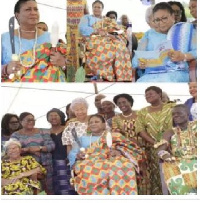 The enstoolment was done to honour Mrs Akufo-Addo for her support towards development in Ningo