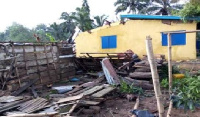 The houses that were destroyed by  rainstorm over the weekend