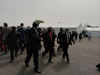 Alban Bagbin, Speaker of Parliament leading the delegation to pay their last respect to Rawlings