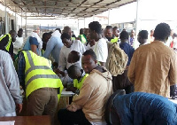 Some deportees at the Kotoka International Airport.