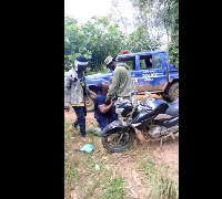 A screengrab of the police officers pleading with the allged illegal miners