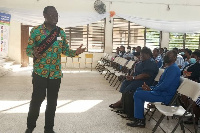 Mr. Emmanuel Antwi –Darkwa interacting with the students at the event