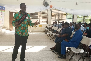 Mr. Emmanuel Antwi –Darkwa interacting with the students at the event