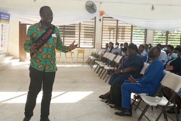 Mr. Emmanuel Antwi –Darkwa interacting with the students at the event