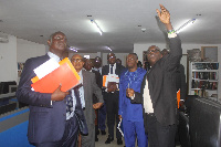 Officials of NAB and GLA inspecting the Law Faculty of University of Ghana