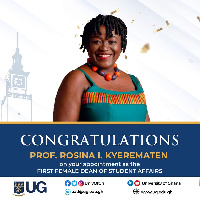 Prof. Rosina Kyerematen is UG's first female Dean of Students