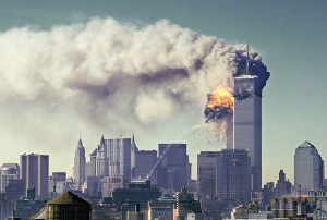 The bombing of the twin towers on Sepetember 11 2001