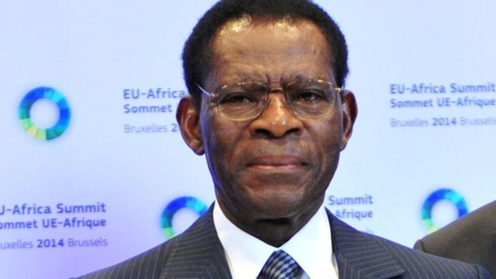 Equatorial Guinea President Teodoro Obiang Nguema don dey power since August 1979