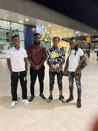 Evelyn Badu (left) and Perpetual (second from right) are off to Norway