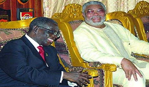 A photo of Late Prof. Atta Mills and former Prez. JJ Rawlings