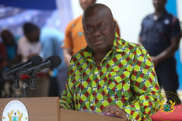 President Akufo-Addo speaking at the centenary celebrations of Asuansi Technical Institute