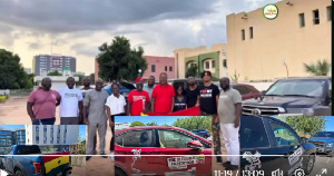 The team with their cars