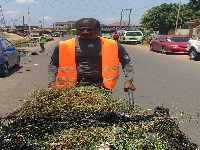 Assembly Member for the Alajo North Electoral Area, Ibrahim Halidu during the clean-up exercise