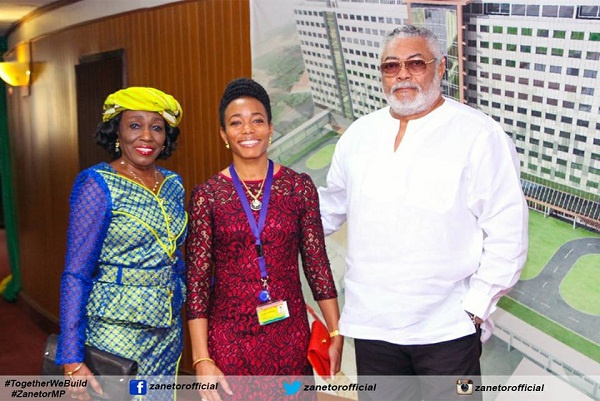 Zanetor Rawlings with her parents