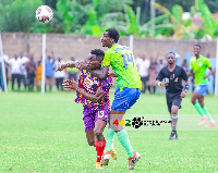 Kwadwo Obeng junior in action against Bechem