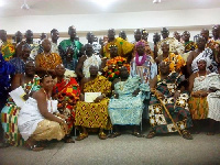 The traditional rulers in a group photo at the graduation