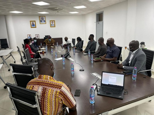 Senyo Hosi, CEO of Chamber of Bulk Oil Distributors with officials of the NPA, Energy Ministry