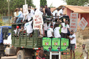 A float was organised along major streets to alert people on the dangers of abusing drugs