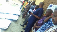 Eleven packets of roofing sheets were presented to NADMO by the DCE of the area