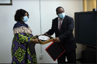 Minister for Foreign Affairs, Shirley Ayorkor Botchway and Regessa Kefale Ere