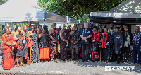 Former President Jerry John Rawlings' family with the dignitaries