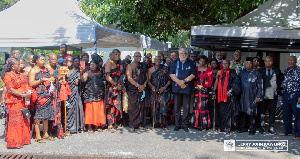 Former President Jerry John Rawlings' family with the dignitaries