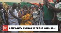 Former President John Mahama being installed Dev't Chief of Proso Kofikrom