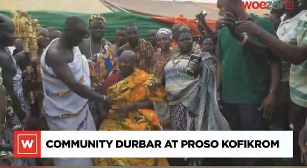 Former President John Mahama being installed Dev't Chief of Proso Kofikrom