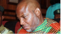 Nnamdi Kanu, Nigerian secessionist leader, at the Federal High Court in the capital Abuja