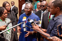 Vice President Dr. Mahamudu Bawumia addressing the press