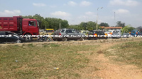 There is heavy vehicular traffic on the campus of the University of Ghana