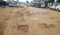 One of such roads in deplorable state at Hohoe aftermath the rains