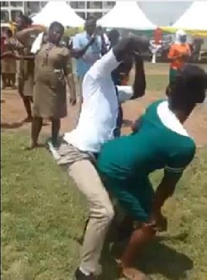 Jubilant nurses displaying some crazy 